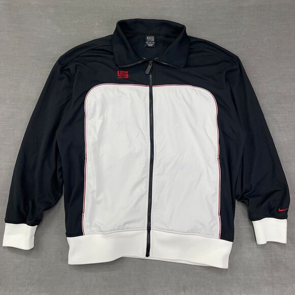 Nike‎ LEBRON Track Jacket Mens Medium Vintage Black White Y2K Loose Fit Sports